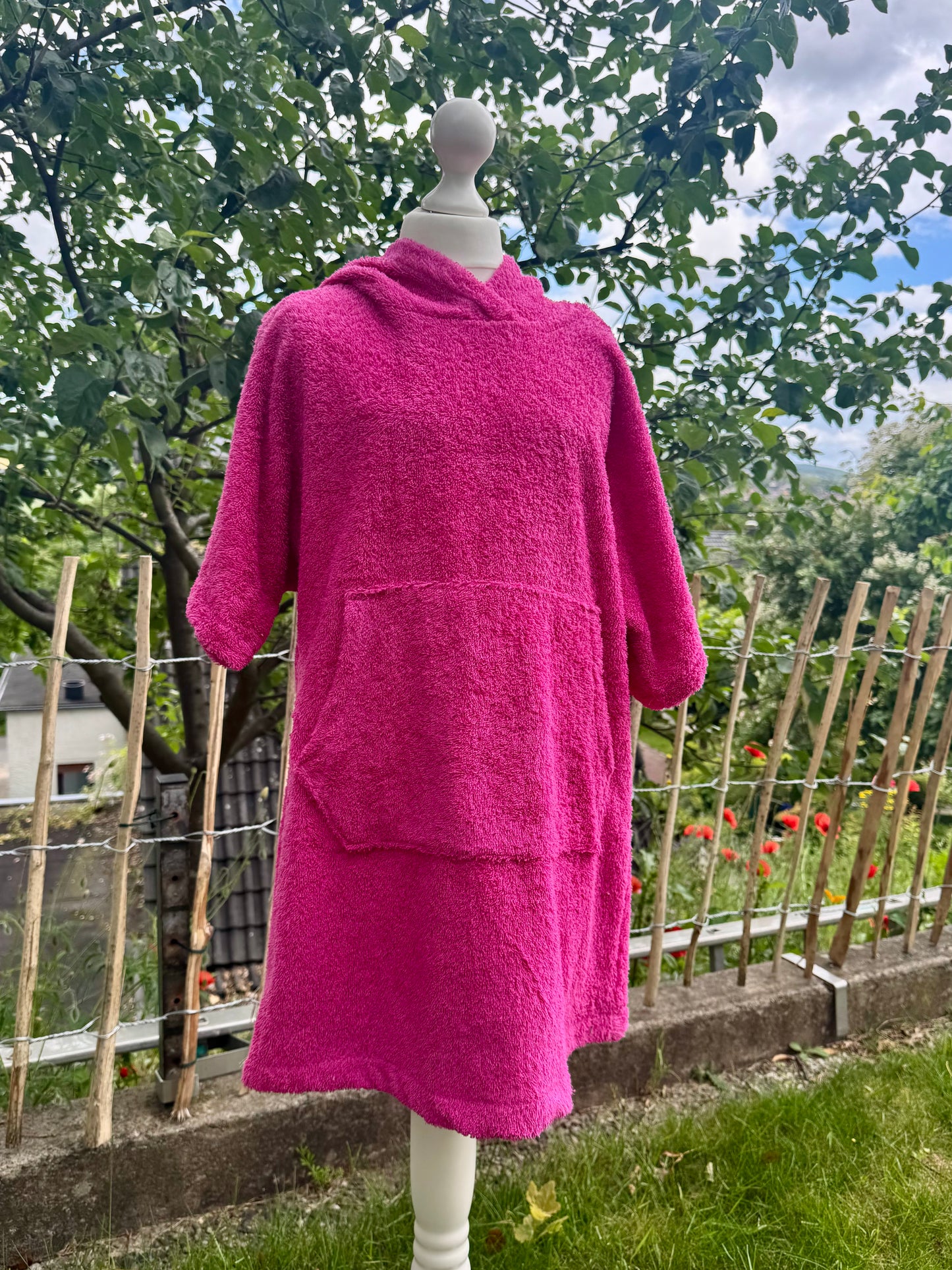 Pinker Badeponcho für Kinder
