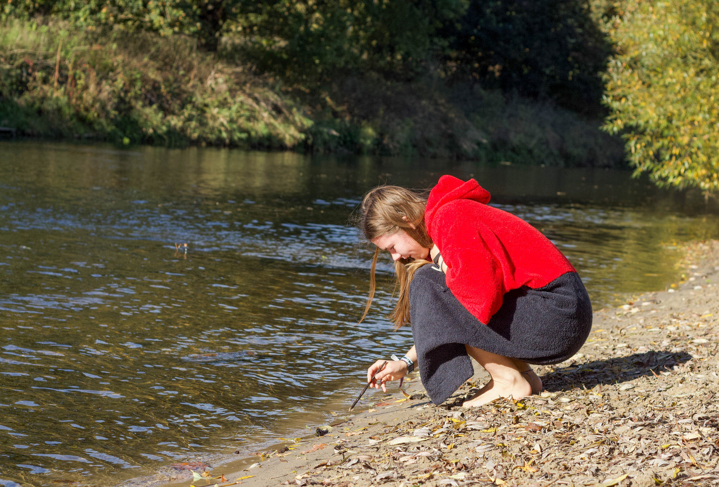 zweifarbiger Bade/Surfponcho XXL