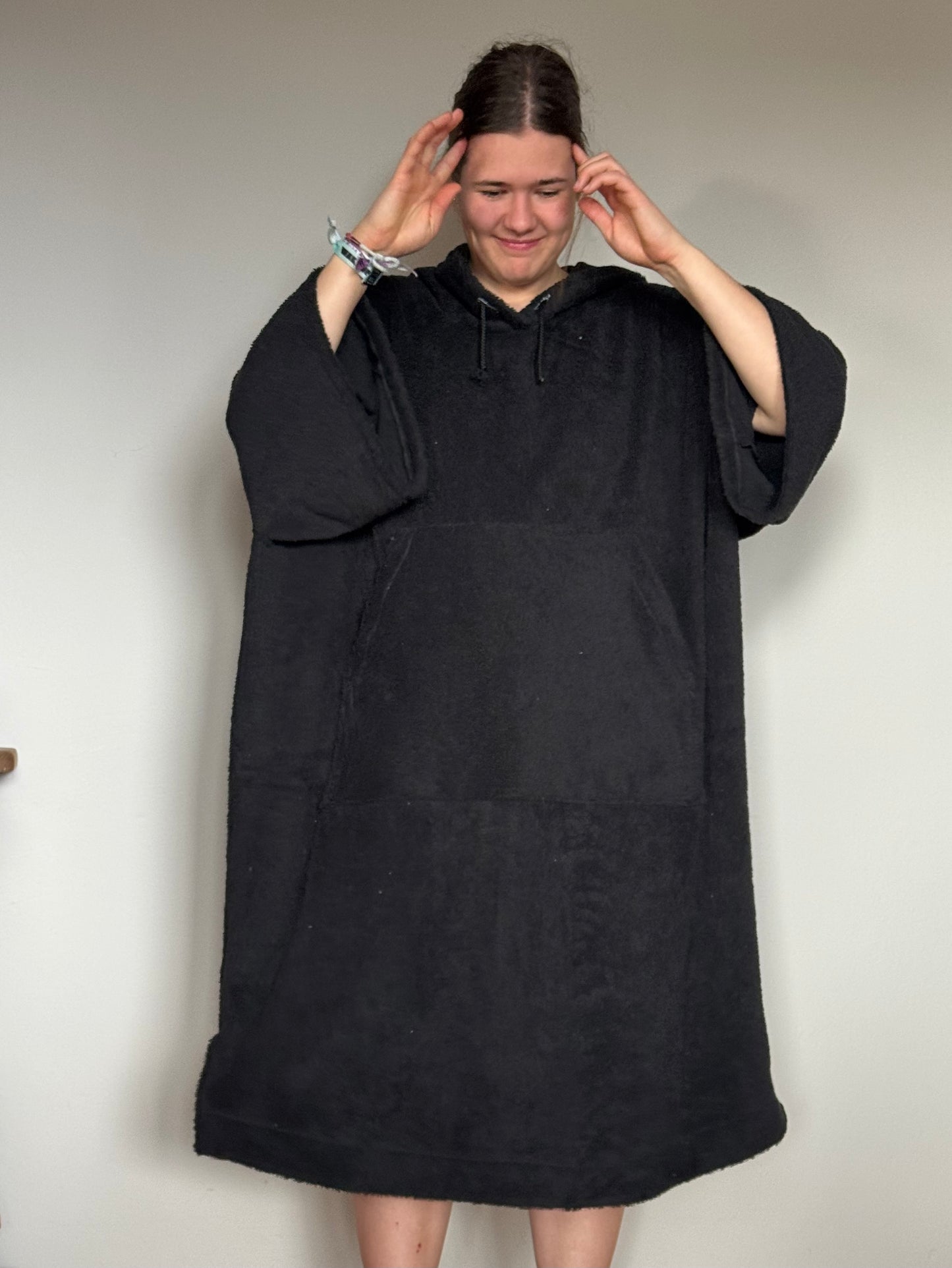 Surf-/Badeponcho (schwarz)