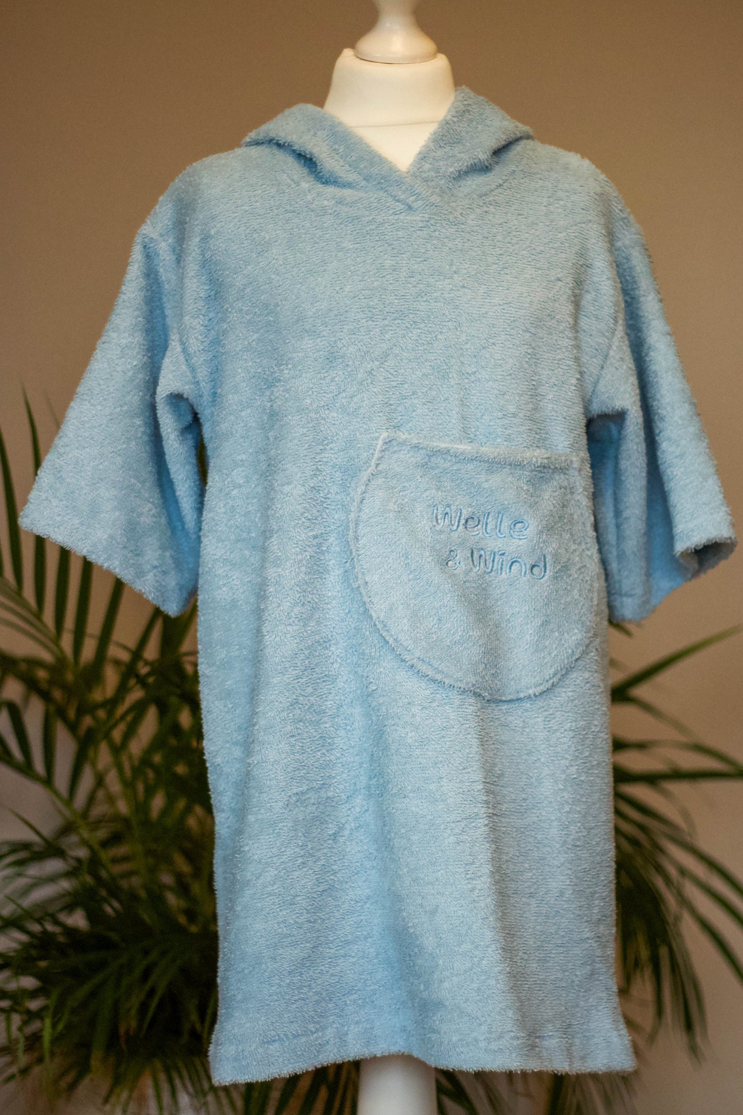 Himmelblauer Badeponcho für Kinder