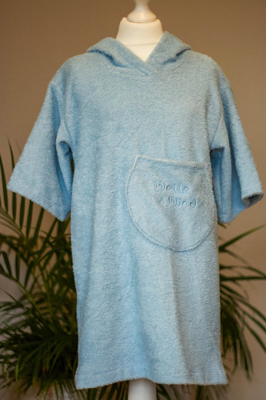 Himmelblauer Badeponcho für Kinder