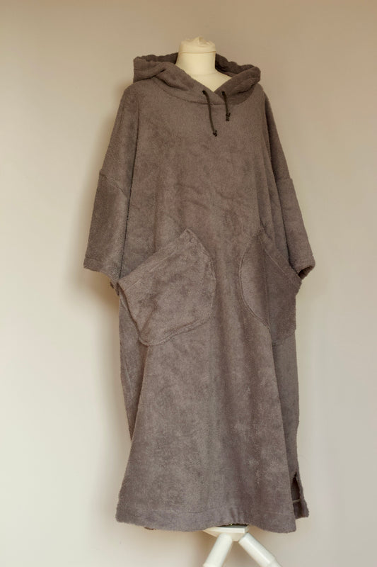 Surf-/Badeponcho unifarben (grau) XL