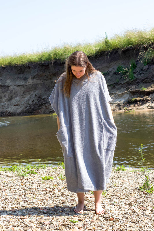 Surf-Poncho hellgrau (unisex)